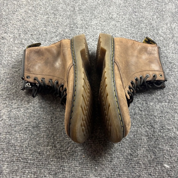 DR MARTENS Kids Brown Leather Delaney Lace Up Side Zip Boot size: 3 - Picture 5 of 8